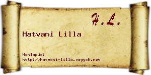 Hatvani Lilla névjegykártya